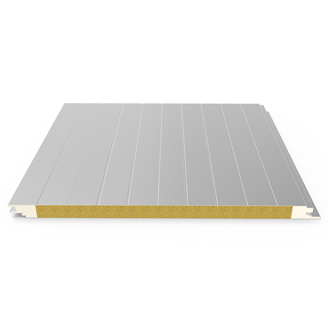 Fireproof Rock Mineral Wool Sandwich Panel With Edge Sealed By Polyurethane