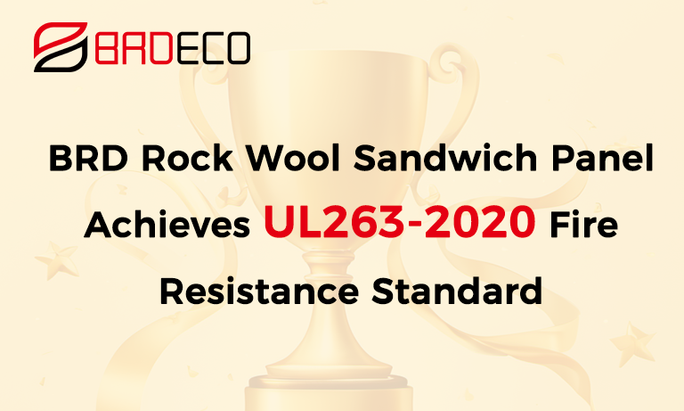 BRD Rock Wool Sandwich Panel Passes UL263-2020 Fire Resistance Test